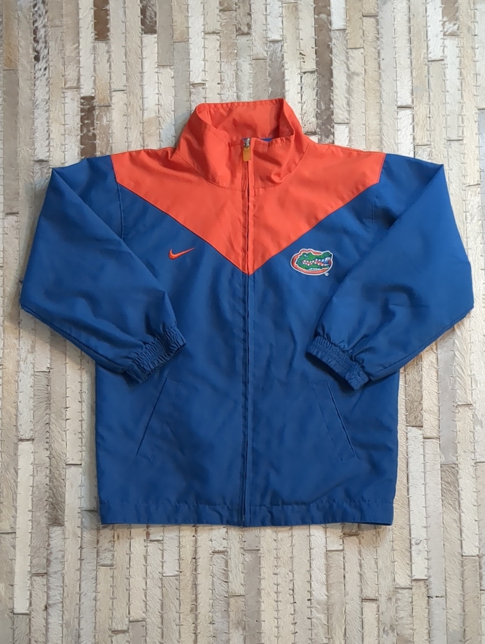 Vintage 90s Nike Florida Gators Kids Windbreaker Jacket Blue Orange Size 6 Rare